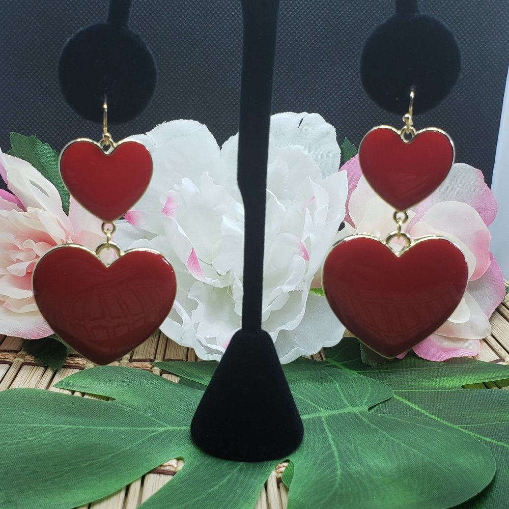 Thalia Sodi Red Puffy Heart Earrings - NWT